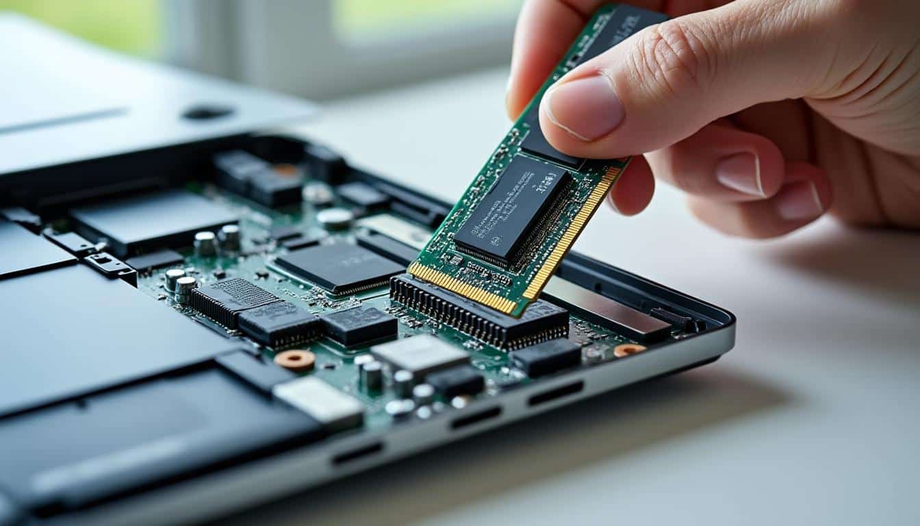 découvrez comment l'ajout d'une barrette de mémoire peut améliorer significativement la vitesse et les performances de votre ordinateur portable.