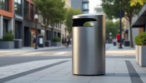 découvrez notre poubelle urbaine équipée d'une cuve galvanisée, spécialement conçue pour résister aux cendres mal éteintes et assurer une durabilité optimale en milieu urbain.